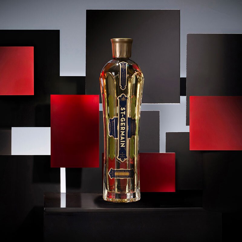 A bottle of St. Germain Elderflower Liqueur