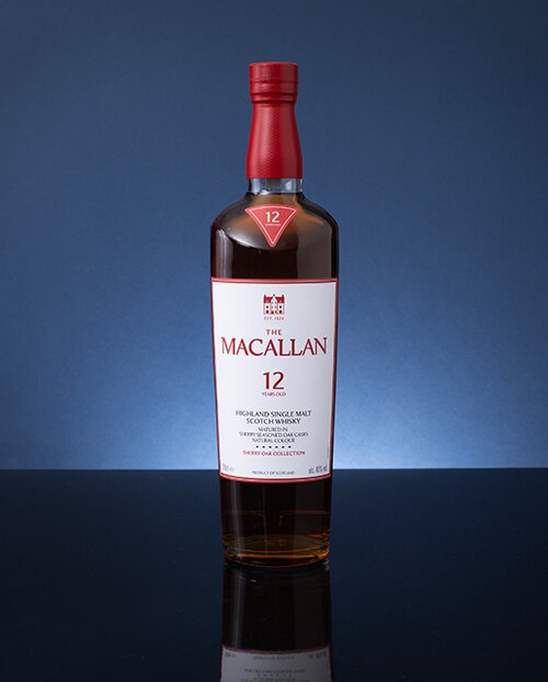 A bottle of The Macallan 12 Year Old Sherry Oak