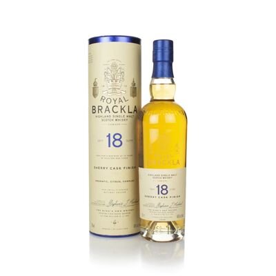 A bottle of Royal Brackla 18 Year Old.