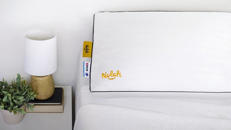 Nolah Cooling foam pillow front shot on bed