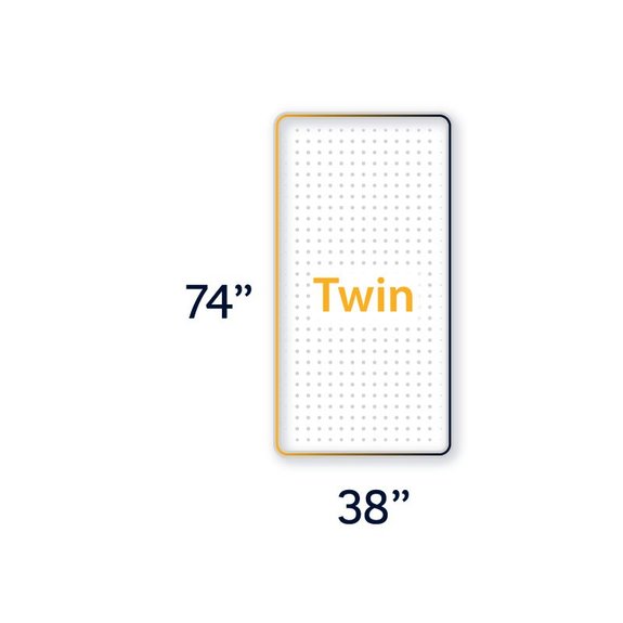 Twin mattress dimensions: 74 by 38 inches