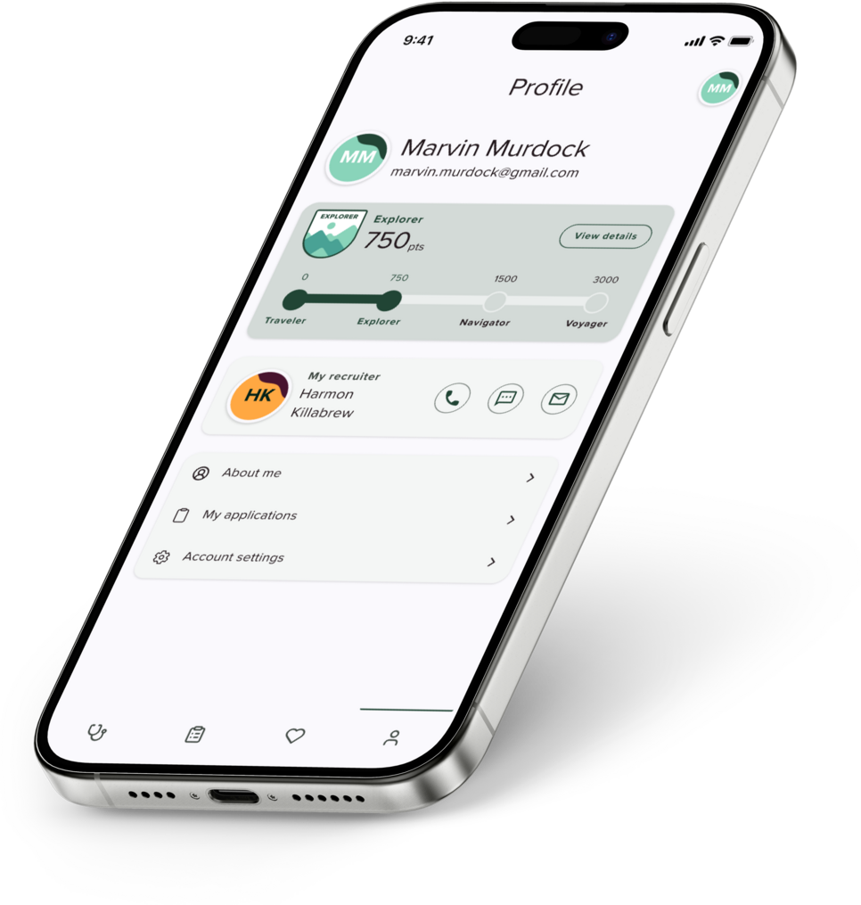Fusion Medical Staffing App Profile on iPhone