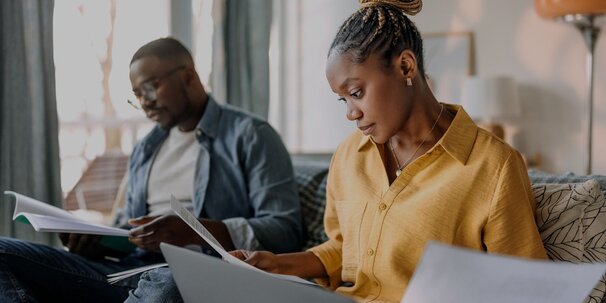 couple looking over paperwork