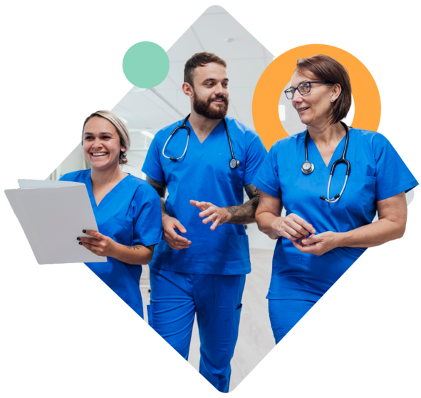 Group of nurses walking together