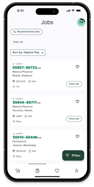 Fusion Medical Staffing App Jobs Feature