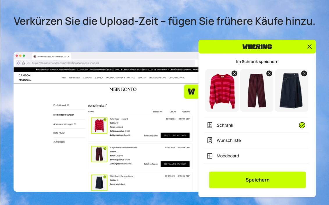 Digital wardrobe chrome extension