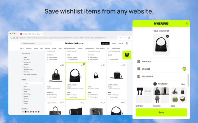 Digital wardrobe chrome extension