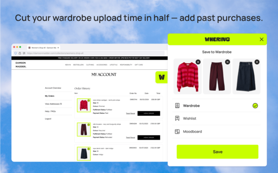 Digital wardrobe chrome extension