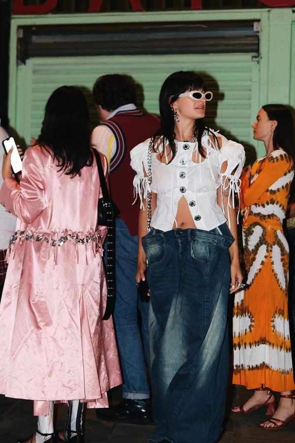 Magda Kaczmarska attending the Chopova Lowena Spring/Summer 2024 London Fashion Week show.
