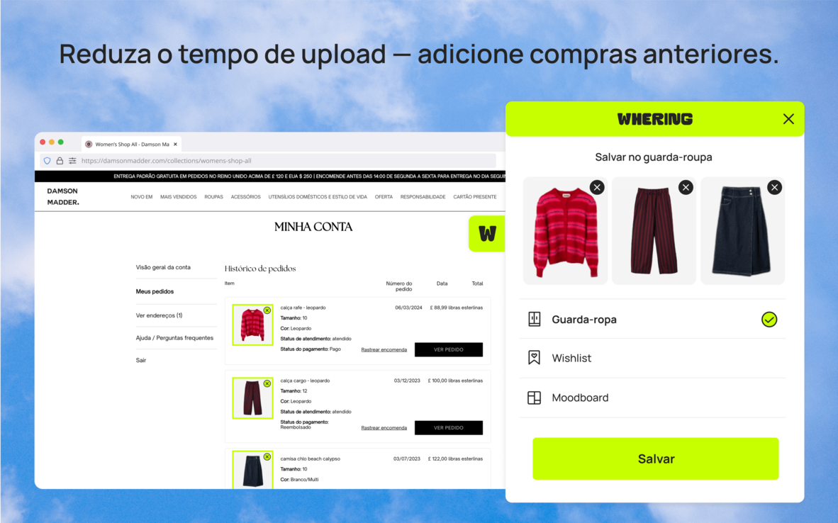 Digital wardrobe chrome extension