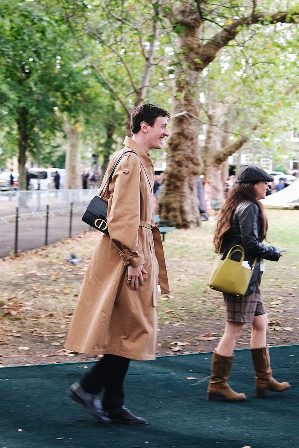Guests attend the Burberry Spring Summer 2024 show during London Fashion Week