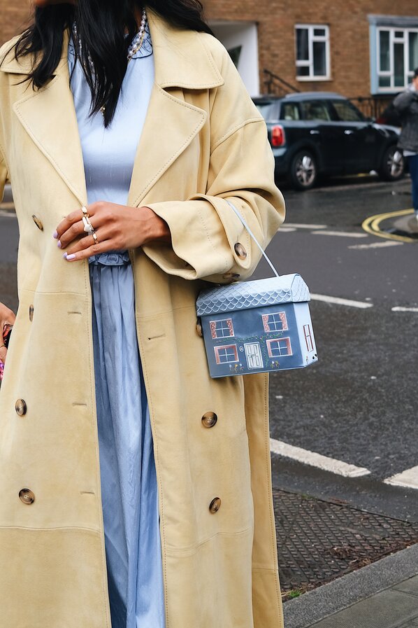 Guest attending the Chet Lo Spring/Summer London Fashion Week show.