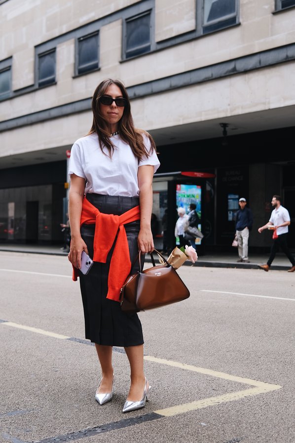 Guest attending the Chet Lo Spring/Summer London Fashion Week show.