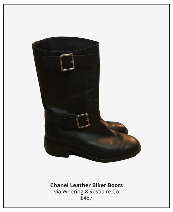 chanel biker boots
