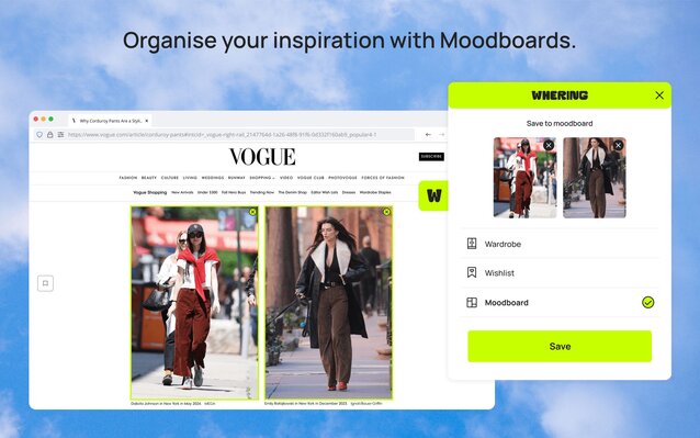 Digital wardrobe chrome extension