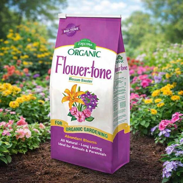 Woman holding grass seed in her hands over a lawn