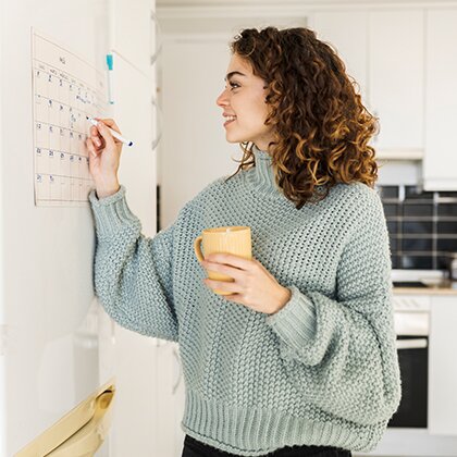 woman planning calendar