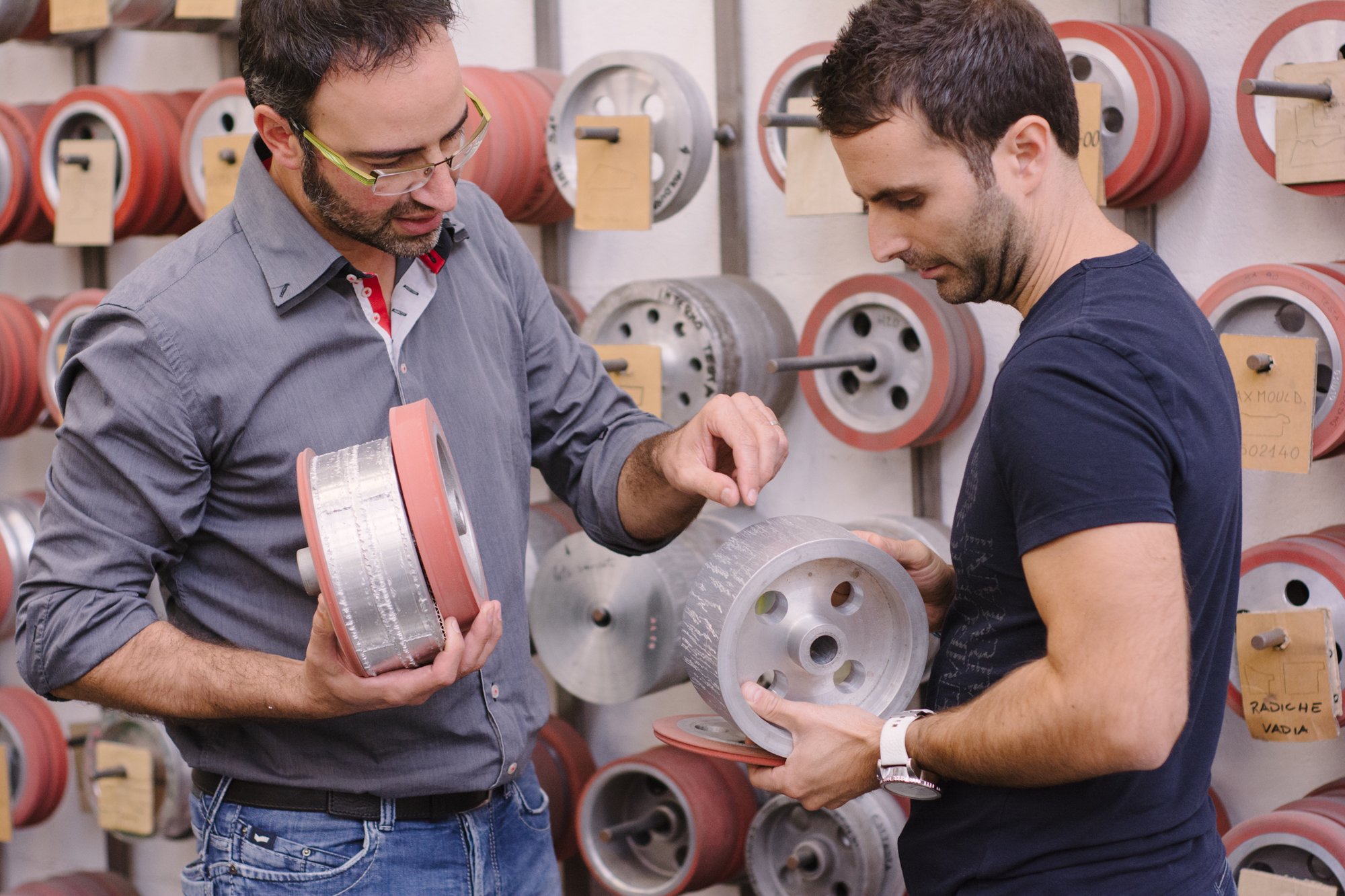 Tony Gareri and a moulding specialist