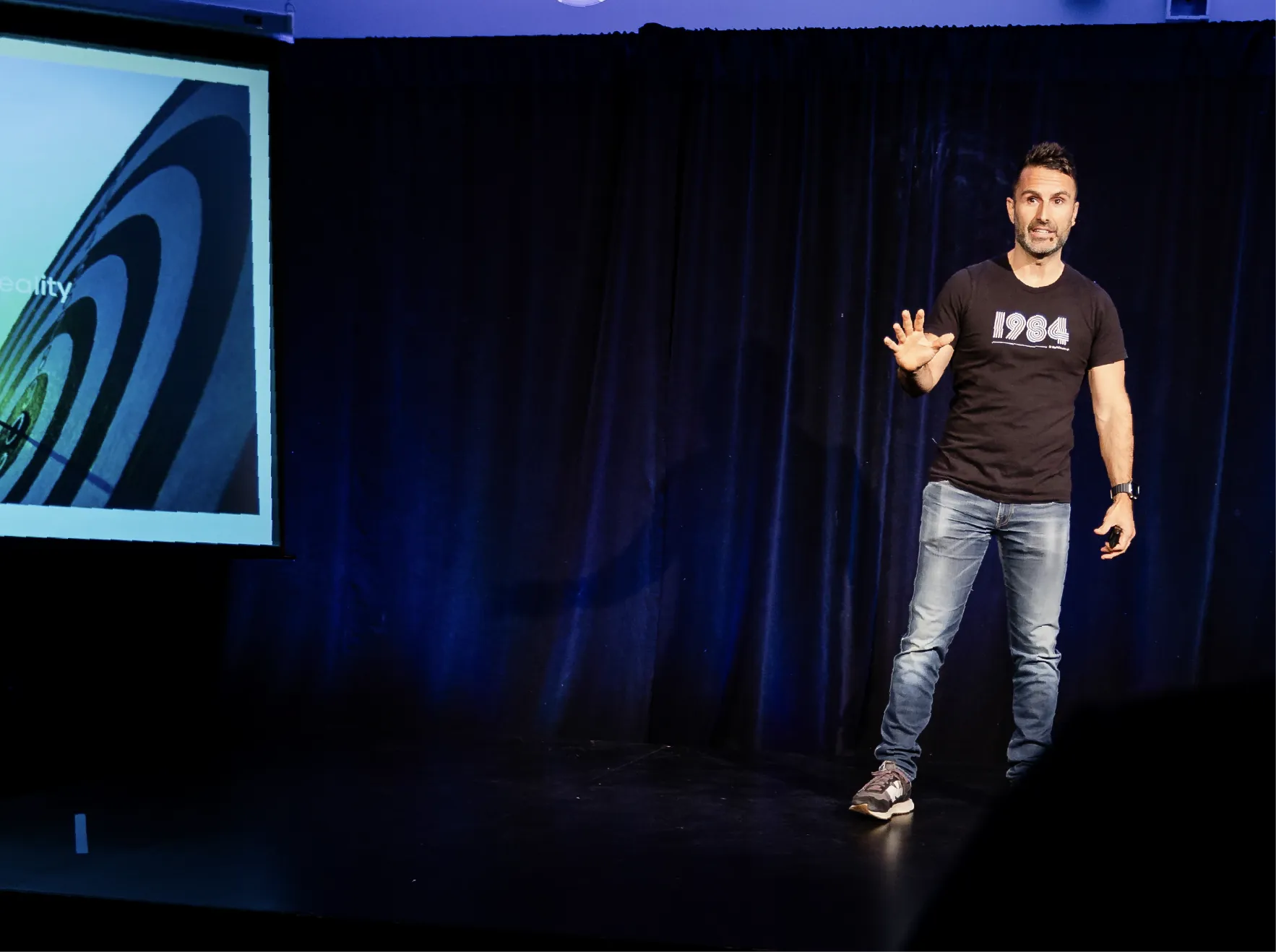 CEO Tony Gareri on stage at All Hands Meeting 43