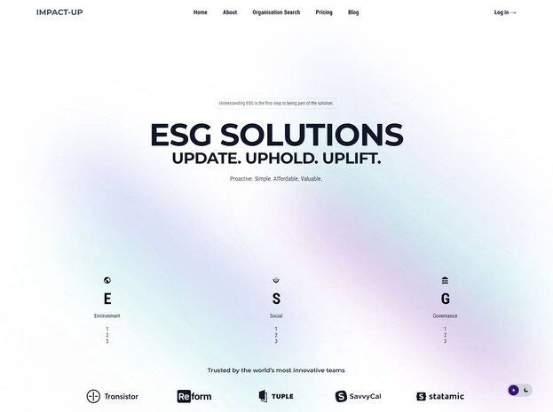 Impact-Up ESG reporting platform screenshot
