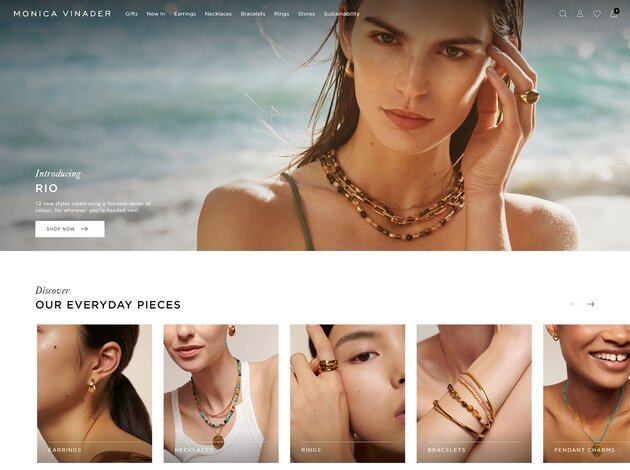 Monica Vinader website screenshot