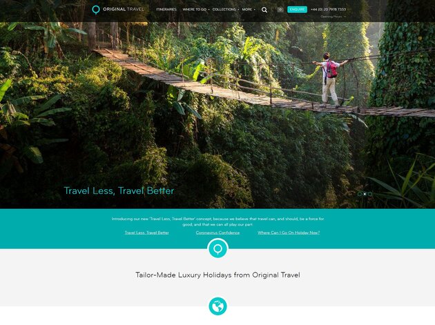 Original Travel website screenshot