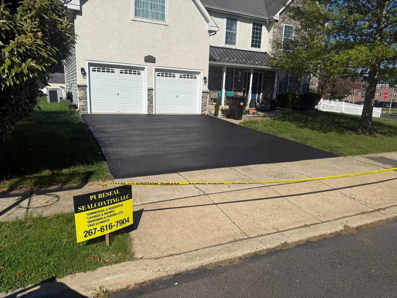 Decorative paver driveway sealing before PureSeal sealcoating