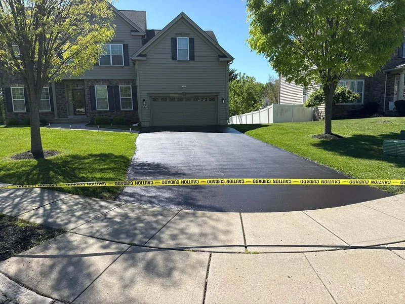 Garage approach sealcoating after PureSeal sealcoating