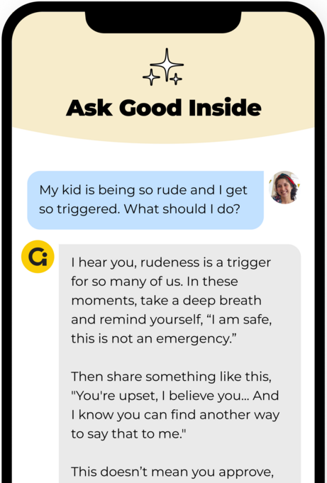 Image of "Ask Gi" chatbot on a mobile phone