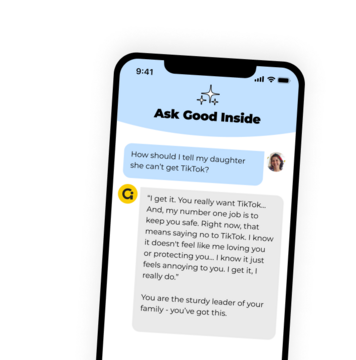 Ask Good Inside's chat bot anything in the brand new Good Inside App