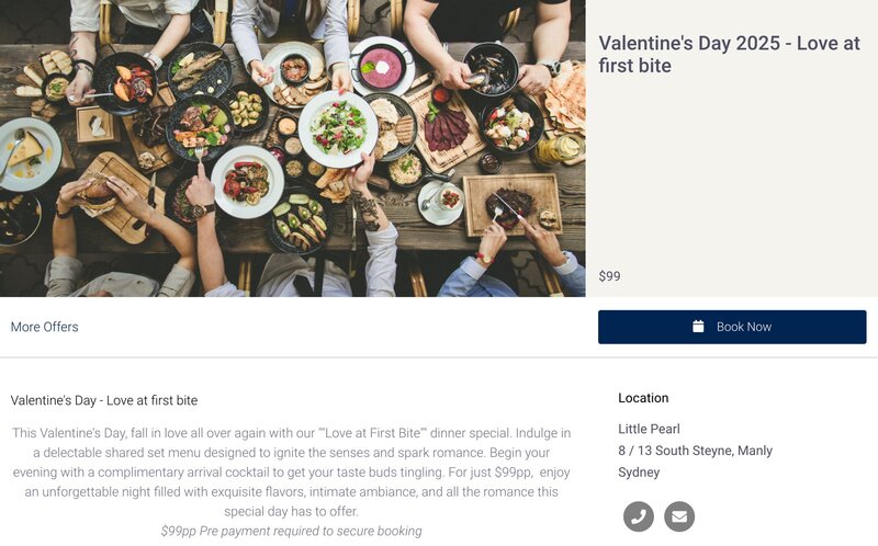 Little Pearl Valentine's Day dinner offer