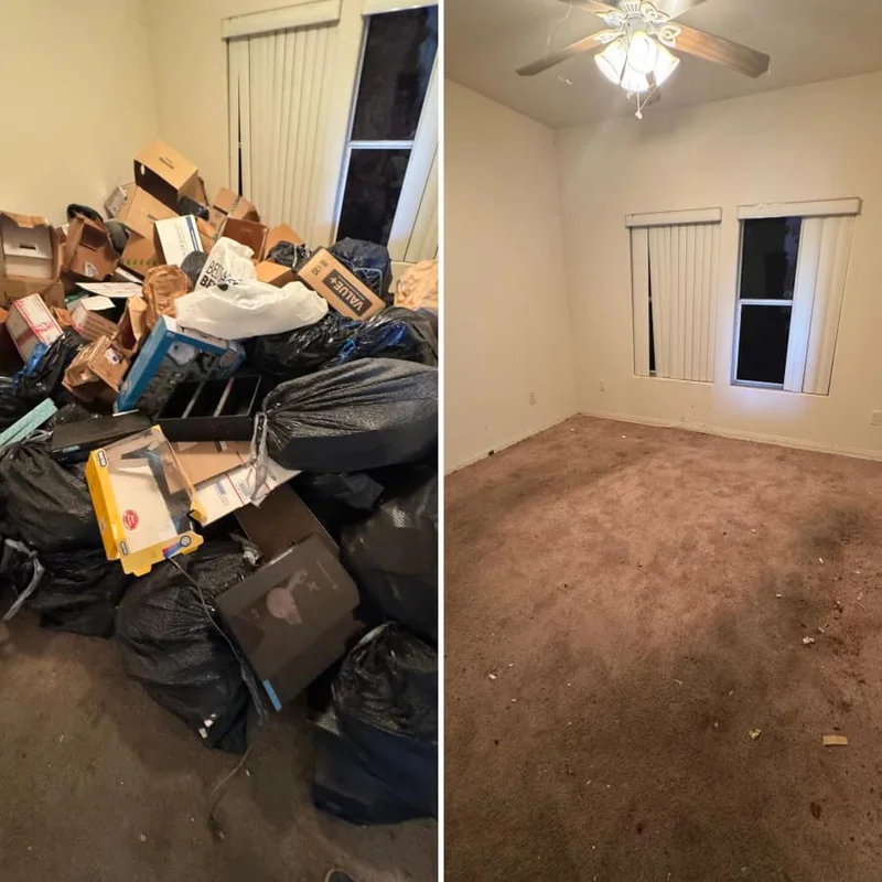 Room cleared of boxes and household clutter