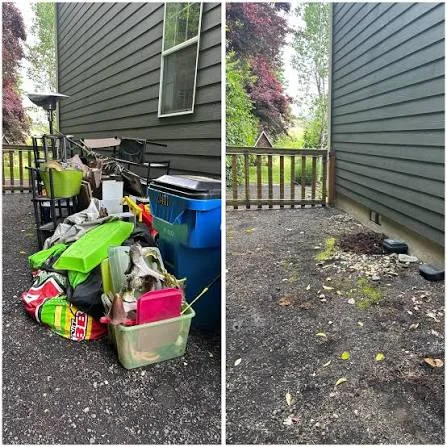 Cleared outdoor area after junk and debris removal