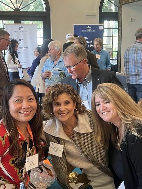 Fiduciaries mingling at the Hospitality Reception at Hayes Mansion