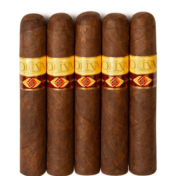 5 pack of crafted by oliva robusto maduro cigars