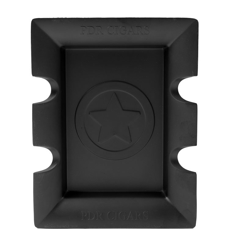 black melamine PDR logo ashtray