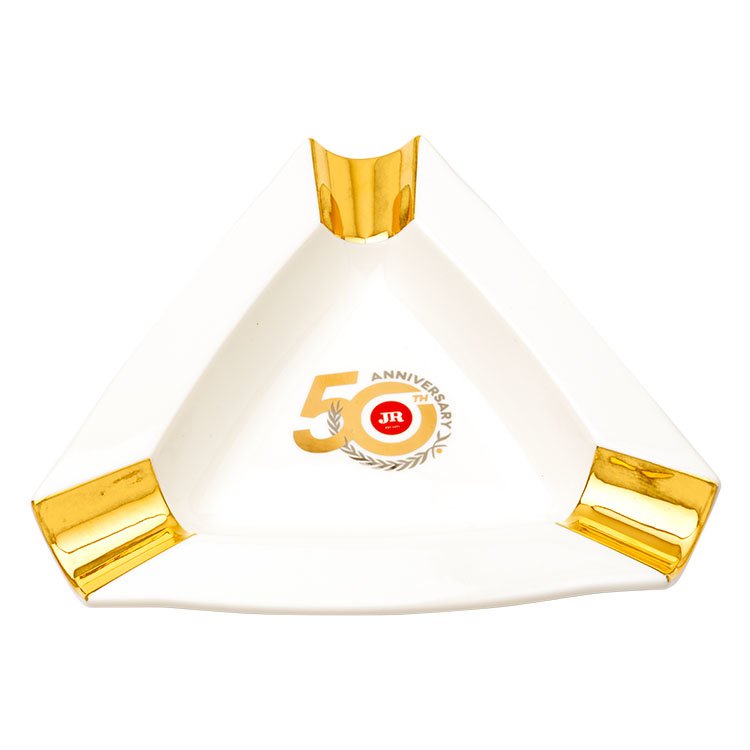 white ceramic jr cigar 50th anniversary ashtray