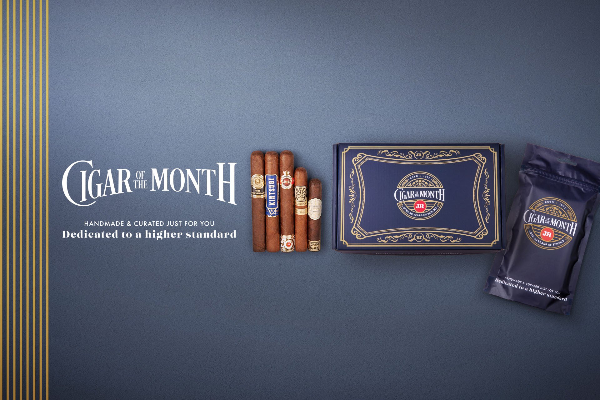 image of cigar of the month box and pa ck