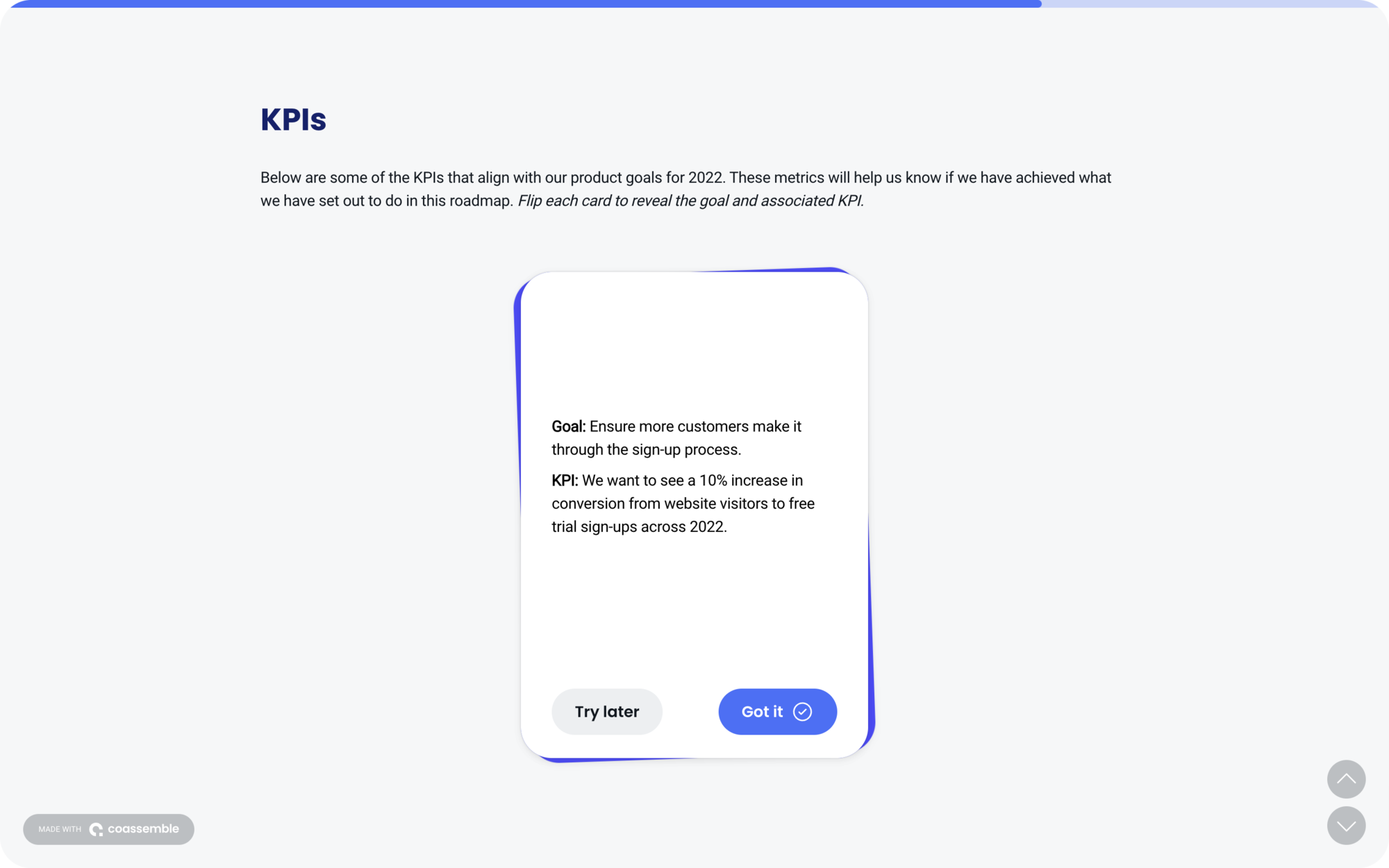 Product roadmap template