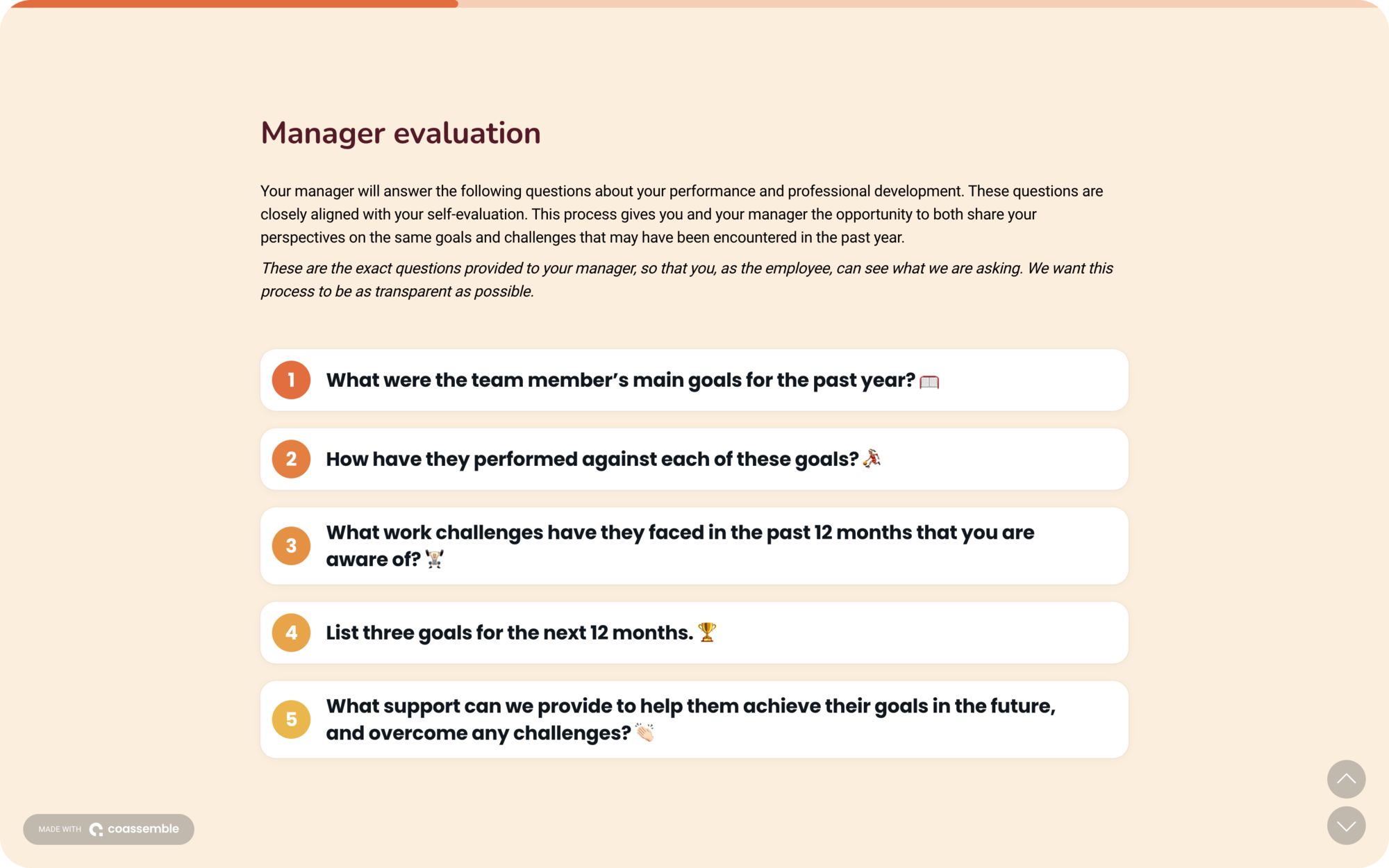 Employee performance review template