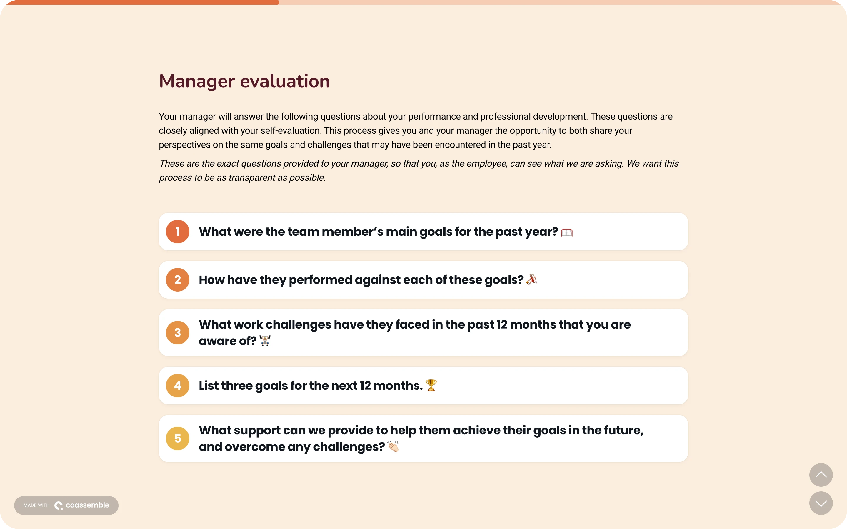Employee performance review template