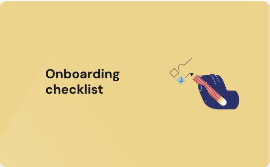 Onboarding checklist