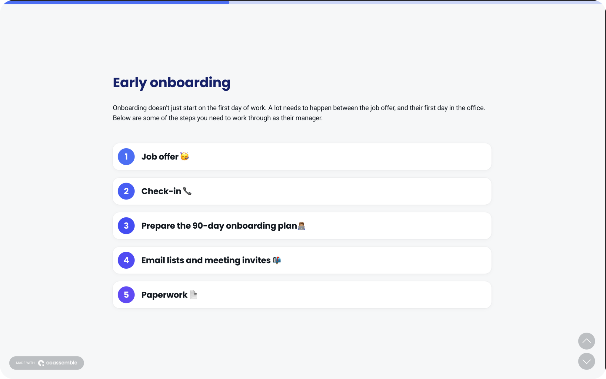 Onboarding process steps