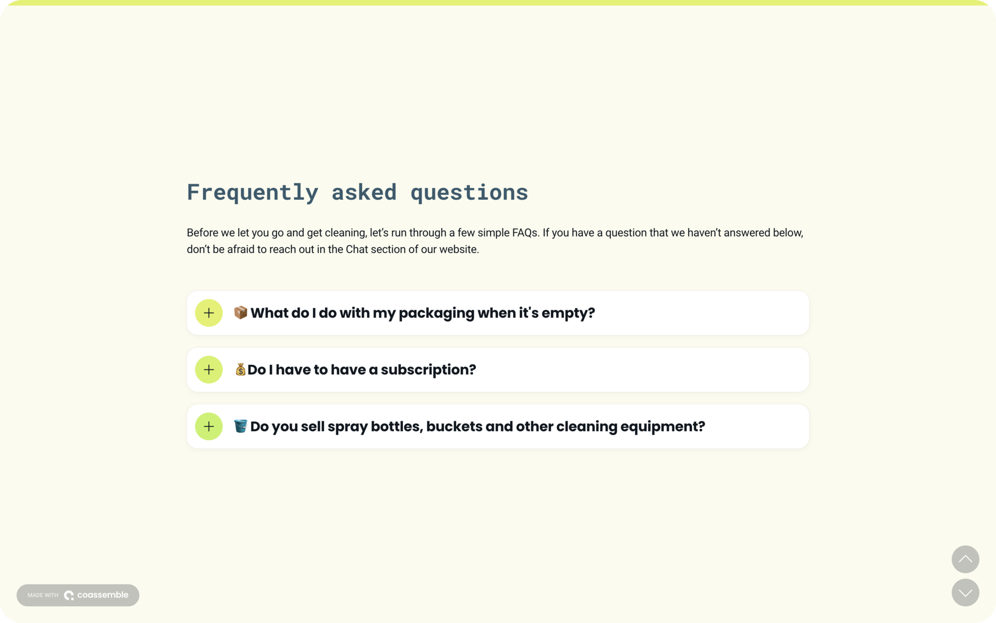 Product instructions template