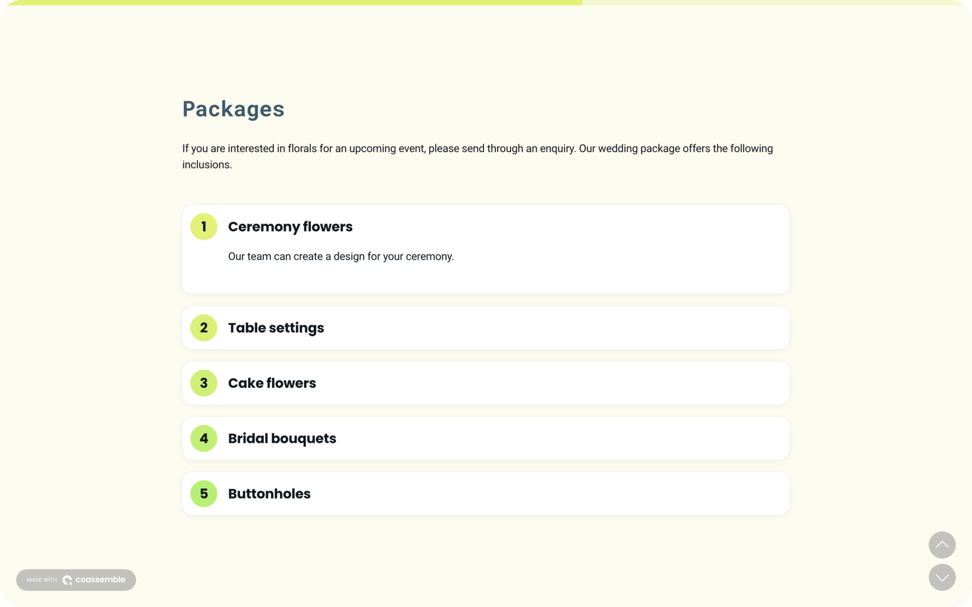 Product catalogue template
