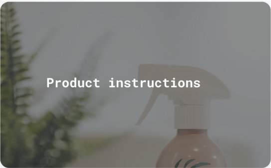 Product instructions