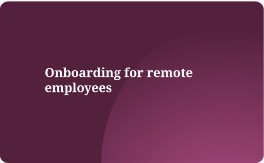 Onboarding remote employees