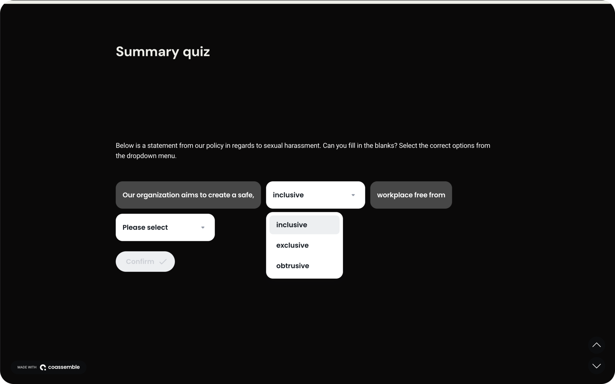 Sexual harrassment training template
