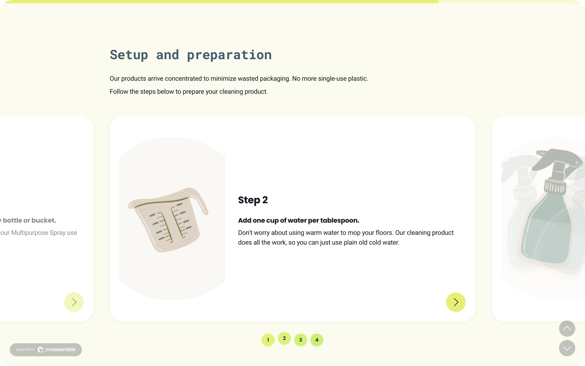 Product instructions template