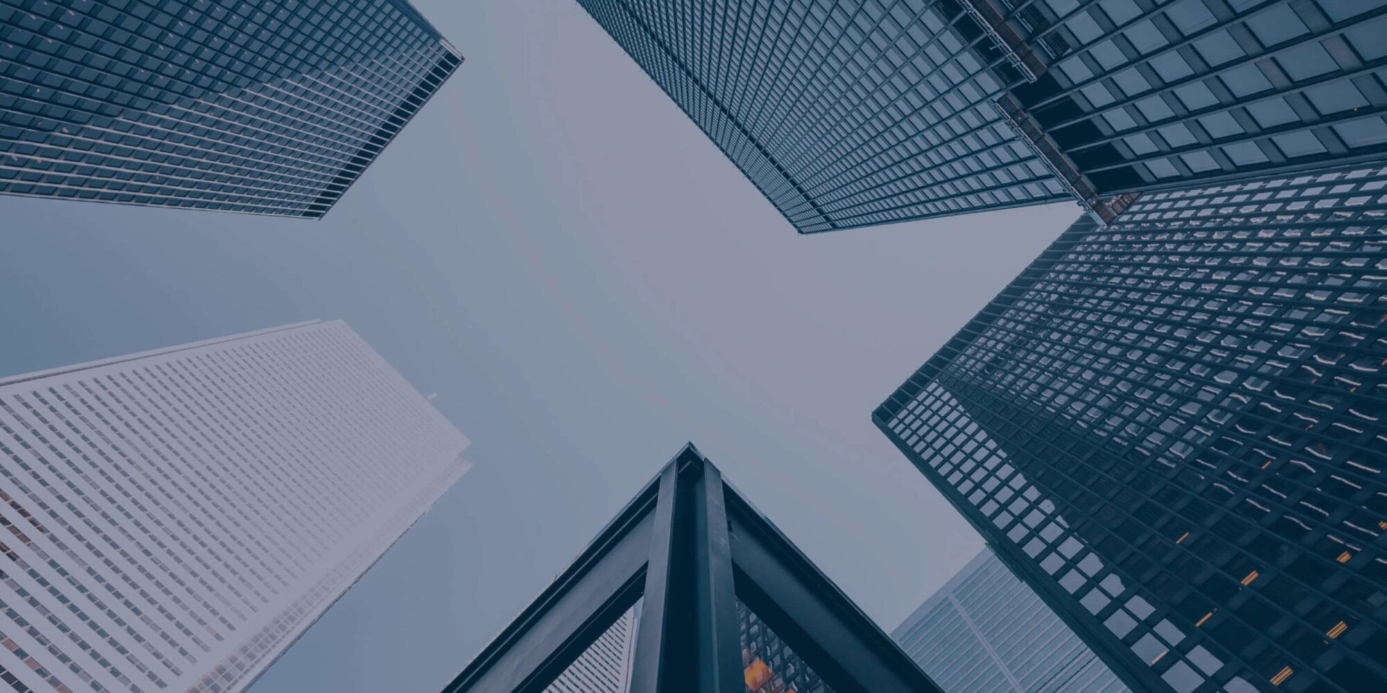 "Upward city skyline view"